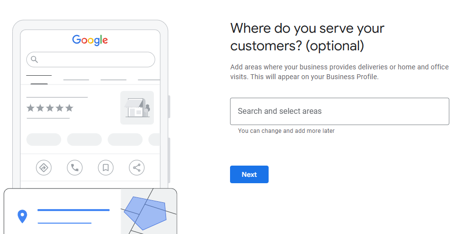 add Service Area in GMB
